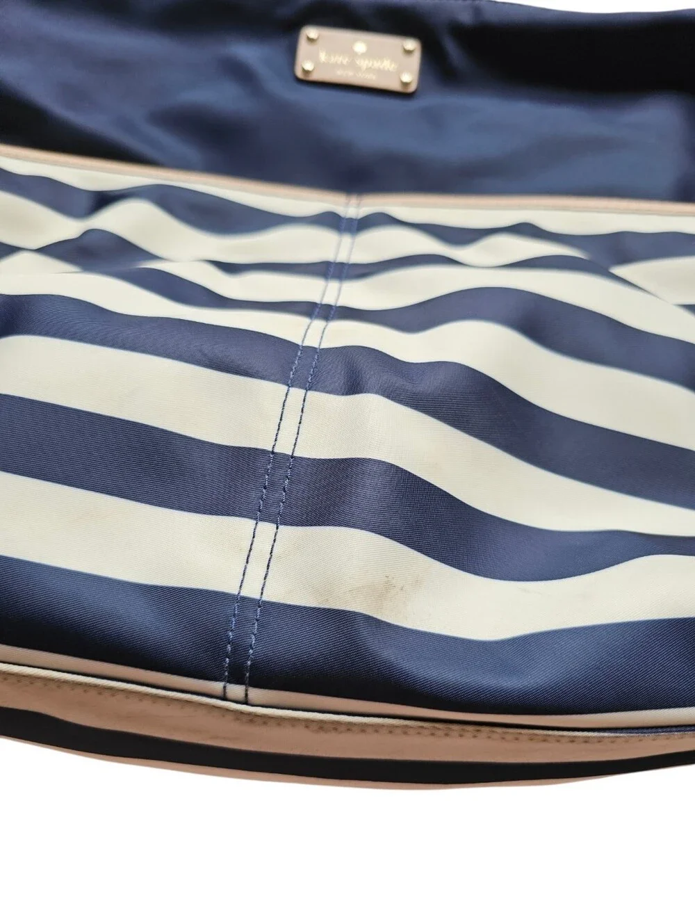 Kate Spade Baby Bag In Navy and White Striped Shoulder Bag